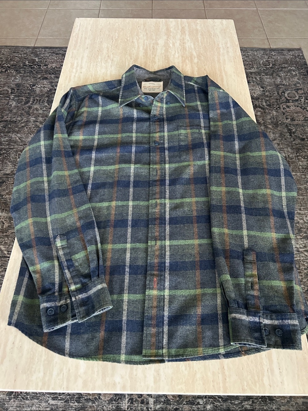 Weatherproof Men's Plaid Shirt in Blue, Green & Brown